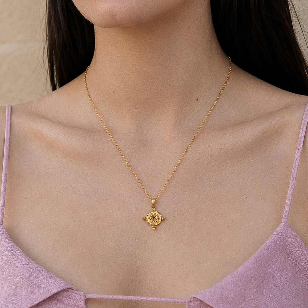 EVIL EYE HALO NECKLACE