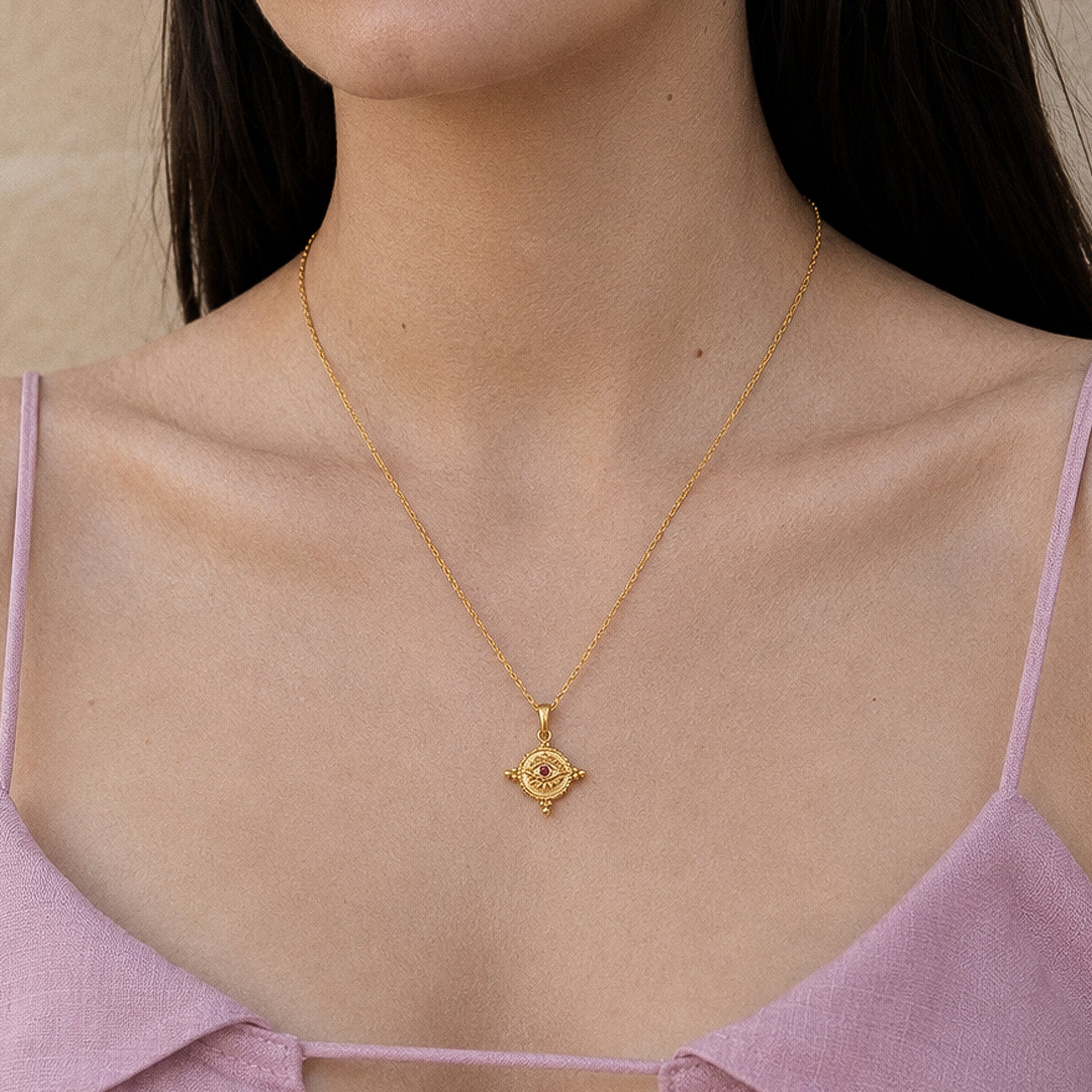 EVIL EYE HALO NECKLACE
